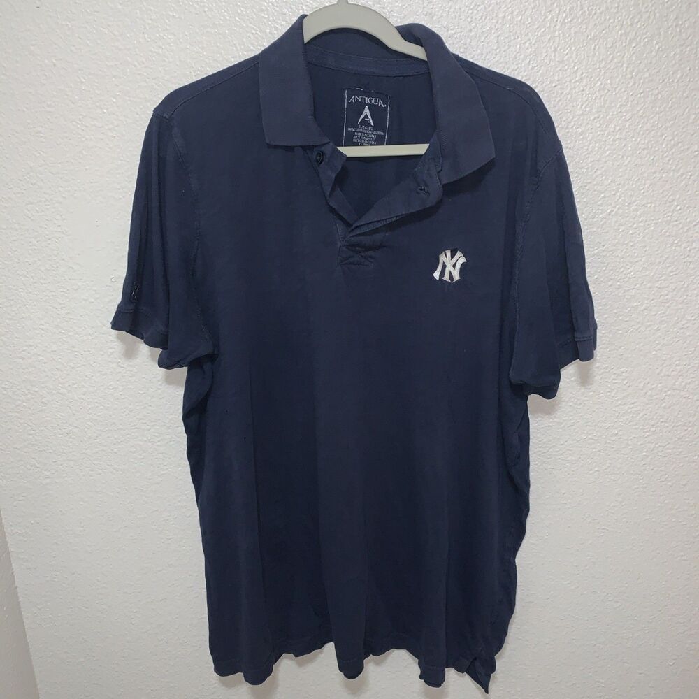 Antigua NY Yankees Golf Polo Mens XL Navy Blue